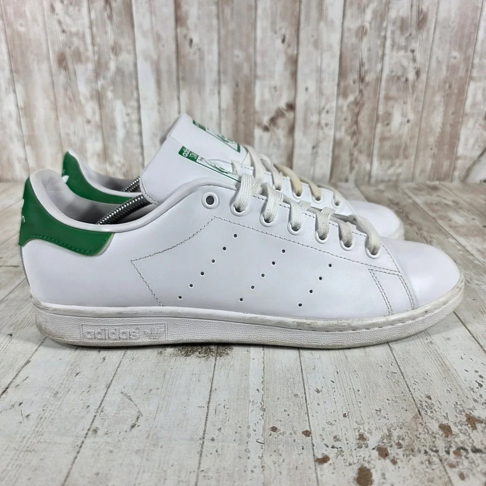 Adidas Stan Smith Mens White Green Leather Sneakers M20324 Size 12